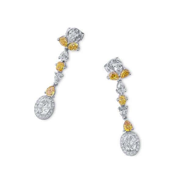 Fancy Yellow & White Diamond Earrings, 2.73 Ct. (2.93 Ct. TW),Mix shape,EG_Lab Certified,J5926218538