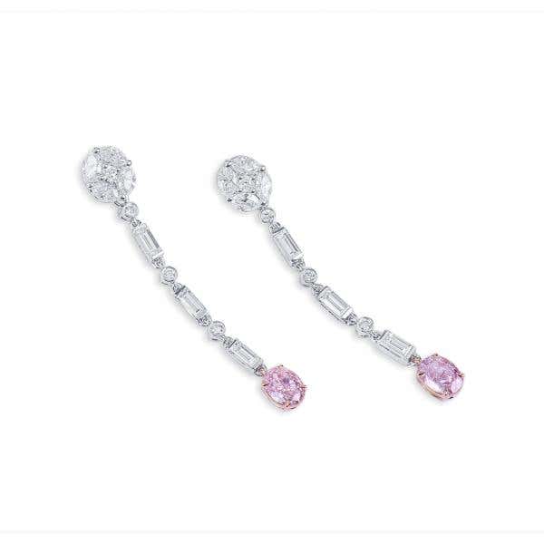 Very Light Pink And White Diamond Ring, 1.02 Ct. (2.58 Ct. TW), Oval Shape, JCEF05539144