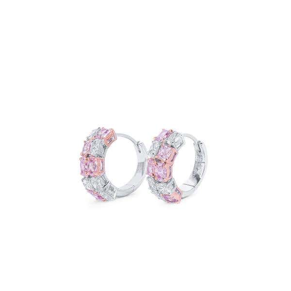 Fancy Light Pink Diamond Earrings, 2.64 Ct. TW, Mix shape