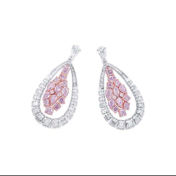 Fancy Pink Diamond Earrings, 5.65 Ct. TW, Mix shape, EG_Lab Certified
