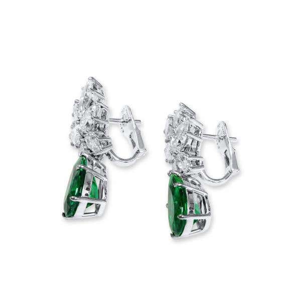 Vivid Green Colombian Emerald and Diamond Earrings, 4.39 Ct. (7.38 Ct. TW), 71213774