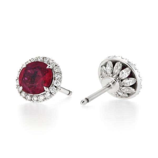 Natural Red Burma Ruby Earrings, 3.21 Ct. TW, AGL Certified
