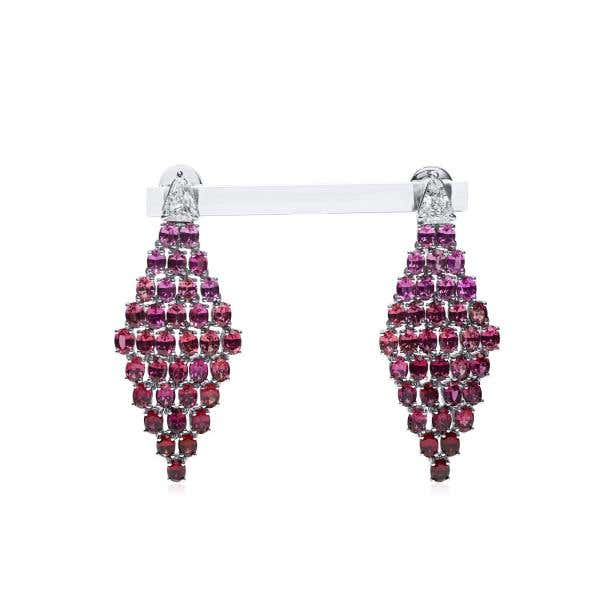 Natural Pnk/Prpl Ruby Earrings, 14.20 Ct. (15.80 Ct. TW), JCEG01117175, Unheated