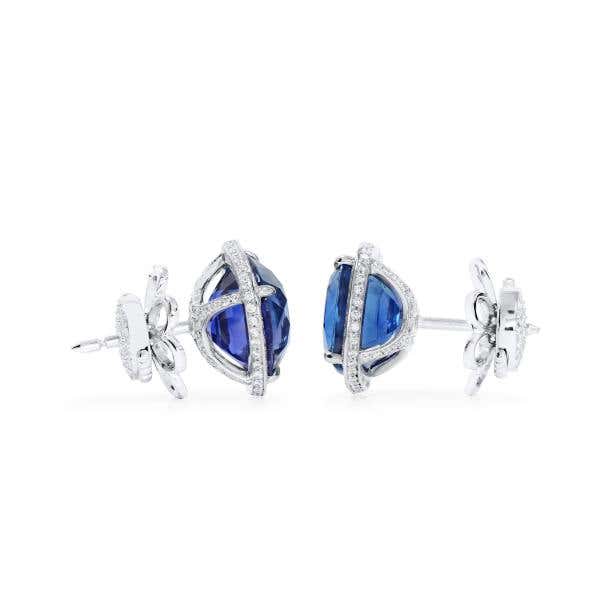 Vivid Blue Sapphire Earrings, 10.46 Ct. (11.64 Ct. TW), GRS2022-090685