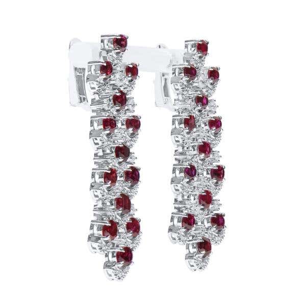 Natural Red Ruby Earrings, 9.25 Ct. (10.73 Ct. TW), Bellerophon Certified, JCEG01129436, unheated