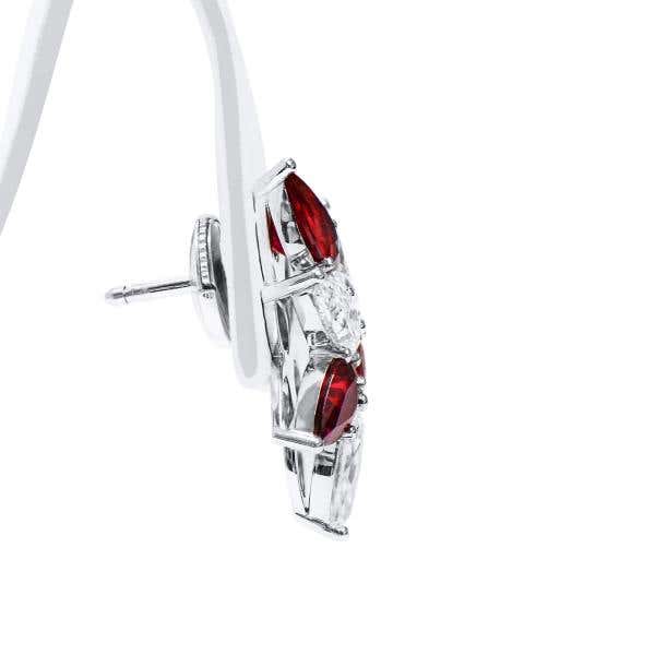 Natural Vivid Red Ruby Earrings, 3.08 Ct. (5.80 Ct. TW), GRS Certified, GRS2024-118462