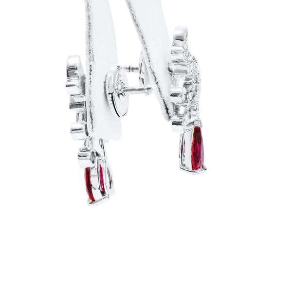 Natural Vivid Red Ruby Earrings, 1.36 Ct. (1.84 Ct. TW), GRS Certified, GRS2024-128133