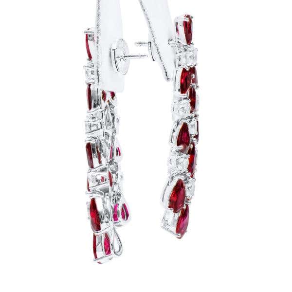 Natural Red Ruby Earrings, 11.29 Ct. (14.02 Ct. TW), IGI Certified, 35J7585224