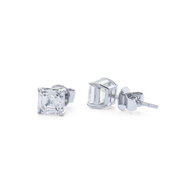 White Diamond Earrings, 2.02 Carat, Cushion shape