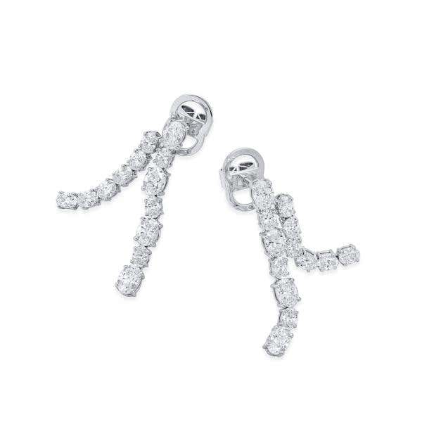 White Diamond Earrings, 5.07 Carat, Oval shape
