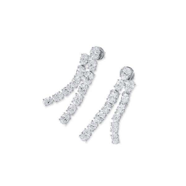 White Diamond Earrings, 5.18 Ct. TW, Oval shape