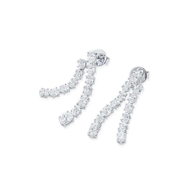 White Diamond Earrings, 2.81 Carat, Oval shape, EG_Lab Certified, J50827304IL