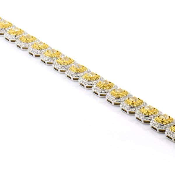 Fancy Yellow Diamond Bracelet, 8.33 Ct. TW, Radiant shape