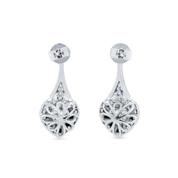 Light Yellow and White Diamond Earrings, 1.69 Ct. (3.27 Ct. TW), Heart shape