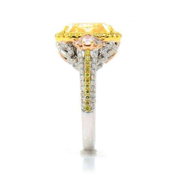 Fancy Light Yellow Diamond Ring, 12.07 Ct. (12.77 Ct. TW), Radiant shape, GIA Certified, 2155645822