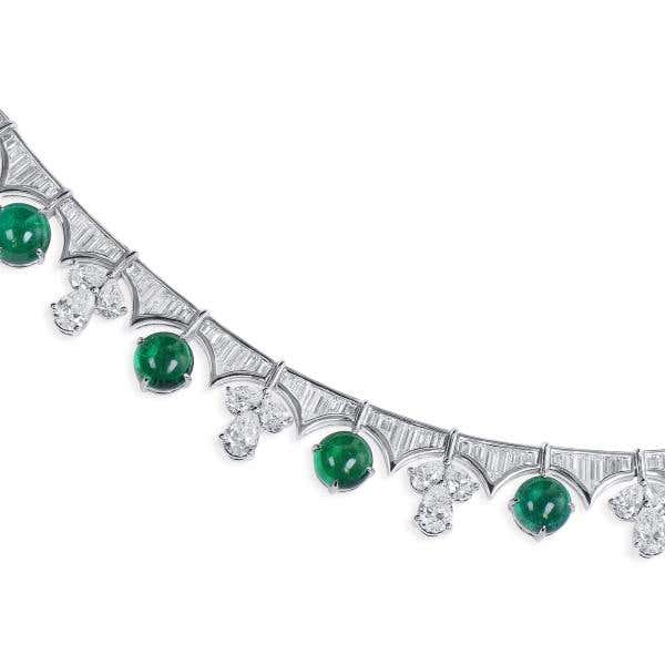 Natural Vivid Green Colombia Emerald Necklace, 18.35 Ct. (37.44 Ct. TW), GRS Certified, GRS2021-018147