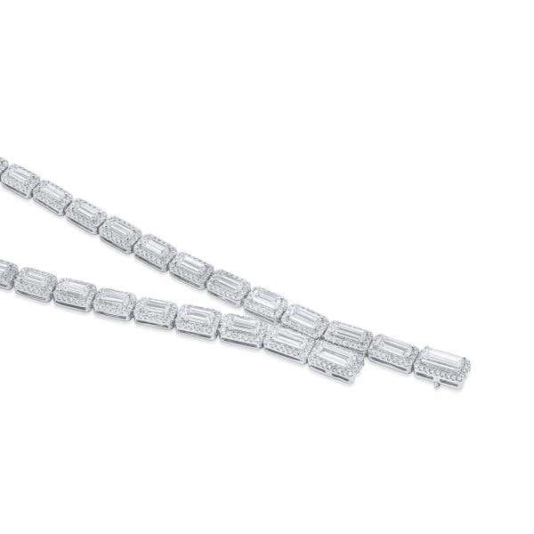 White Diamond Necklace, 12.31 Ct. (15.94 Ct. TW), Emerald shape