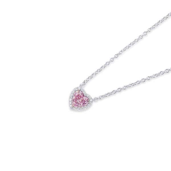 Light Pink Diamond Necklace, 0.70 Ct. (0.77 Ct. TW), Heart shape, GIA Certified, 6214744715