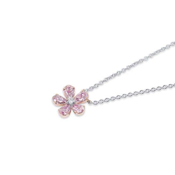 Fancy Pink Diamond Necklace, 1.06 Ct. (1.09 Ct. TW), Pear shape