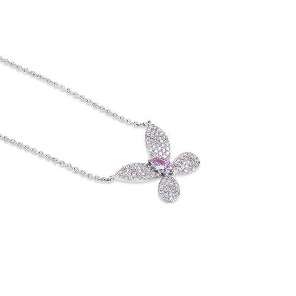 Fancy Light Pink Diamond Necklace, 0.80 Ct. TW, Marquise shape