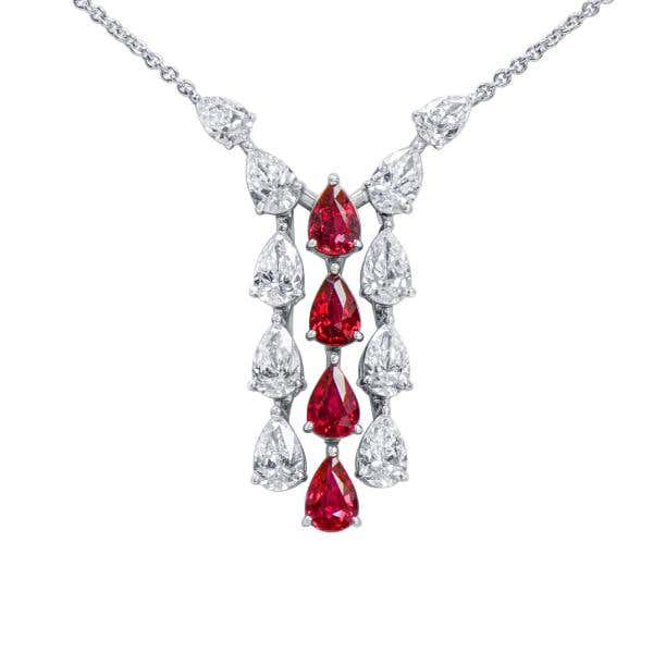 Natural Red Ruby Necklace, 2.06 Ct. (5.10 Ct. TW)