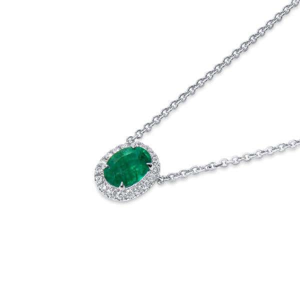 Natural Vivid Green Emerald Pendant, 0.71 Ct. (0.82 Ct. TW), G2112070218