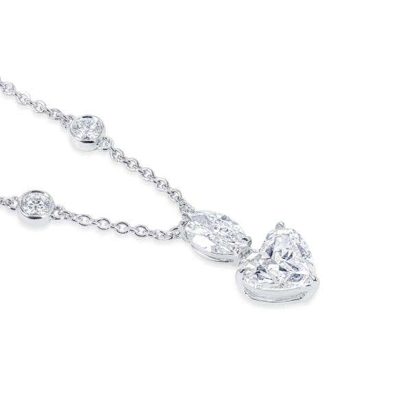 White Diamond Necklace, 1.51 Ct. (2.52 Ct. TW), Heart shape, GIA Certified, 2437310988