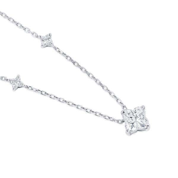 White Diamond Necklace, 2.67 Ct. TW, Princess shape, GIA Certified