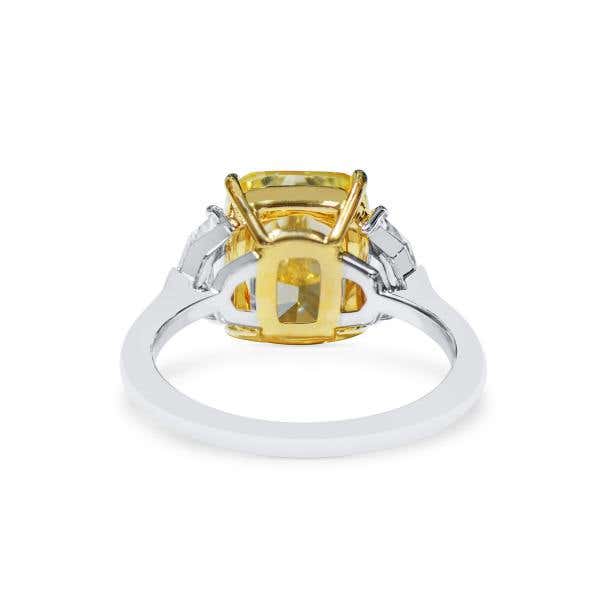 Fancy Light Yellow Diamond Ring, 5.03 Ct. (5.95 Ct. TW), Cushion Shape, 2225754929