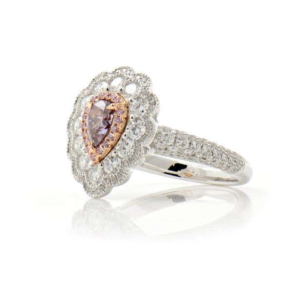 Fancy Pink Diamond Ring, 0.55 Ct. (1.49 Ct. TW), Round shape