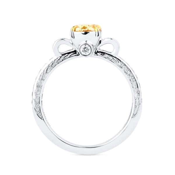 Fancy Intense Yellow Diamond Ring, 1.07 Ct. (1.31 Ct. TW), Oval shape, GIA Certified, 2176006642