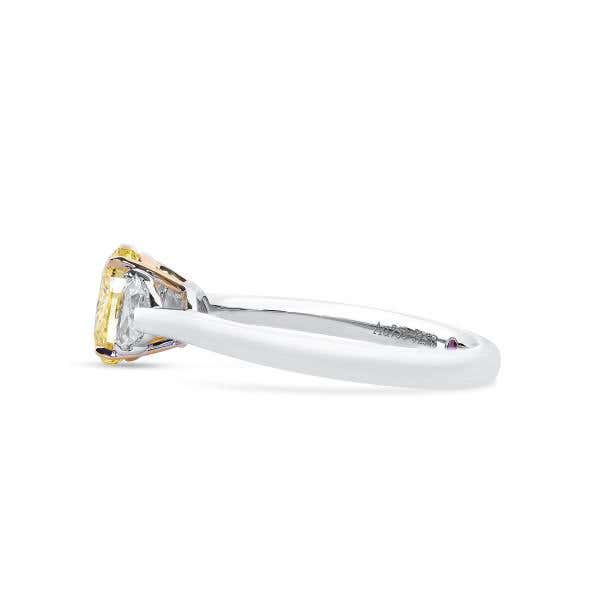 Fancy Vivid Yellow Diamond Ring, 1.60 Ct. TW, Oval shape, GIA Certified