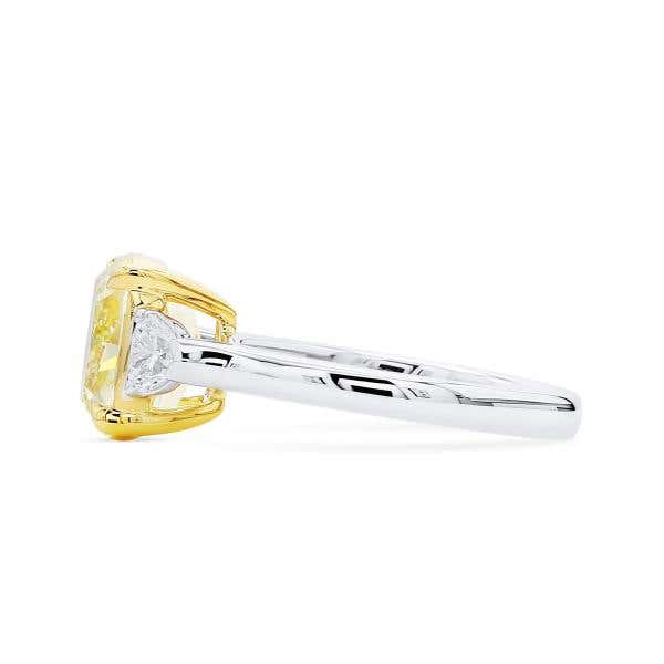 Fancy Light Yellow Diamond Ring, 4.28 Ct. (4.67 Ct. TW), Cushion shape, GIA Certified, 6214875982