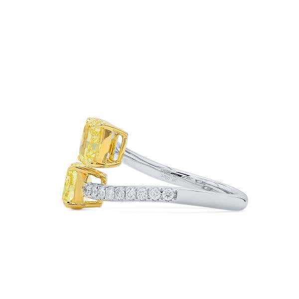 Fancy Yellow Diamond Ring, 2.02 Ct. (2.25 Ct. TW), Cushion shape, GIA Certified, JCRF05524653