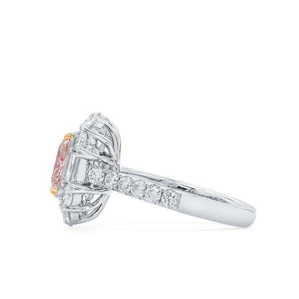 Very Light Pink and White Diamond Ring, 2.41 Ct. (4.23 Ct. TW), Radiant Shape, 5383026398