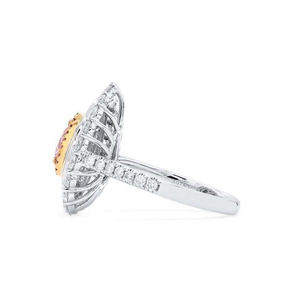 Very Light Pink and White Diamond Ring, 0.45 Ct. (1.94 Ct. TW), Pear shape, 2406773347