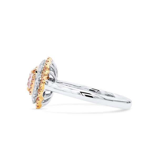Faint Pink Diamond Ring, 0.70 Ct. (1.17 Ct. TW), Cushion shape, GIA Certified, 2406169392