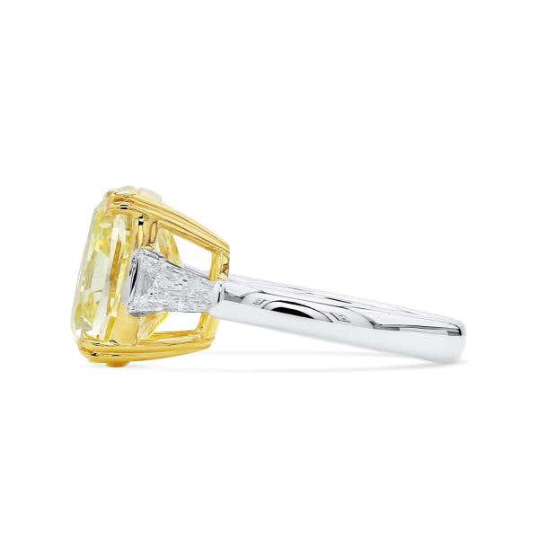 Fancy Light Yellow Diamond Ring, 10.79 Ct. (11.56 Ct. TW), Cushion shape, GIA Certified, JCRF05532377