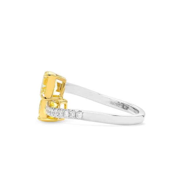 Fancy Yellow Diamond Ring, 2.03 Ct. (2.29 Ct. TW), Cushion shape, GIA Certified, JCRF05535064