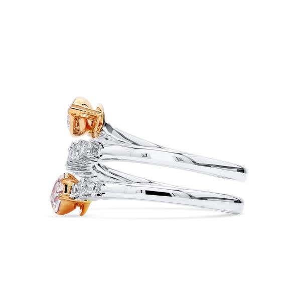Very Light Pink Diamond Ring, 0.90 Ct. (1.33 Ct. TW), Pear shape, GIA Certified, JCRF05536979