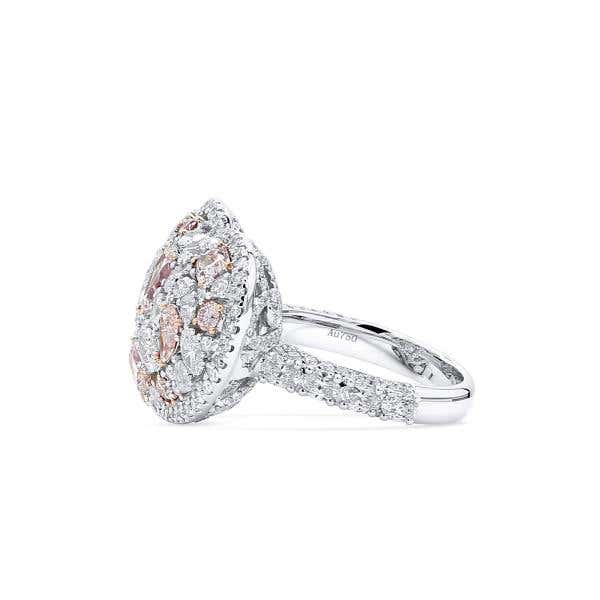 Pink and White Diamond Heart Shaped Ring, 1.37 Ct. (4.38 Ct. TW), Multishape