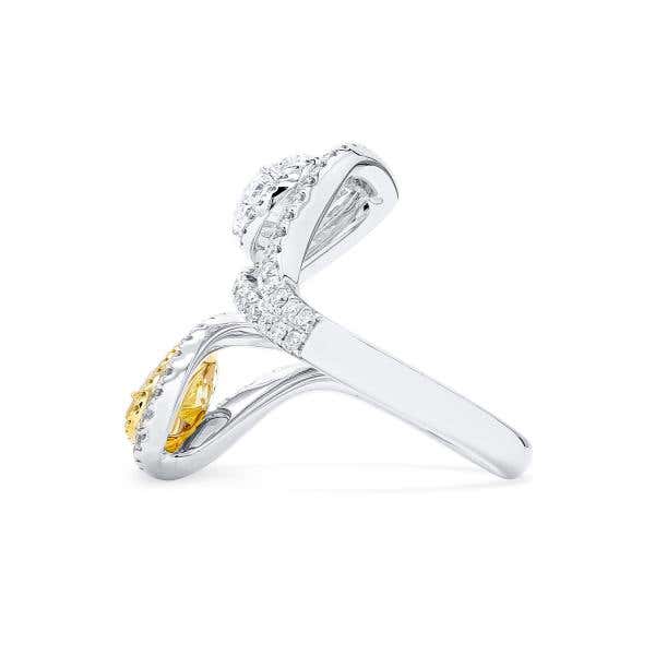 White and Yellow Diamond Ring, 2.23 Ct.(3.04 Ct. TW), GIA Certified