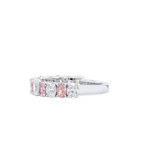 Pink and White Diamond Ring, 1.97 Carat, Oval Shape