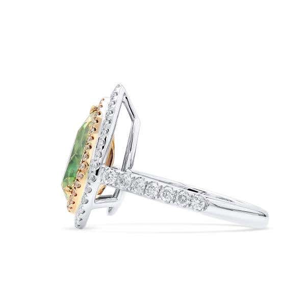 Fancy Brownish Greenish Yellow Diamond Ring, 3.15 Ct. TW, Pear shape, GIA Certified