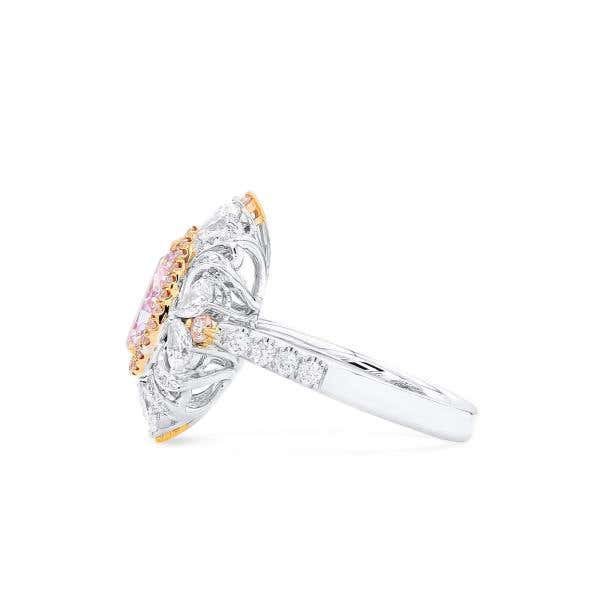 Very Light Pink And White Diamond Ring, 1.51 Ct. (3.07 Ct. TW), Pear Shape, 1216035339