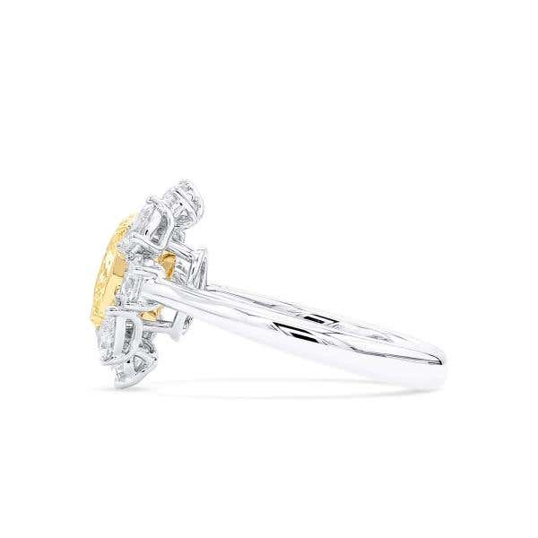 Light Yellow And White Diamond Ring, 2.00 Ct. (3.04 Ct. TW), Oval Shape, 2436001073