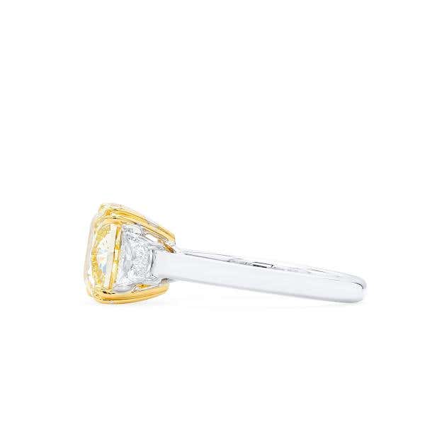 Fancy Light Yellow Diamond Ring, 4.62 Ct. TW, Cushion shape, GIA Certified
