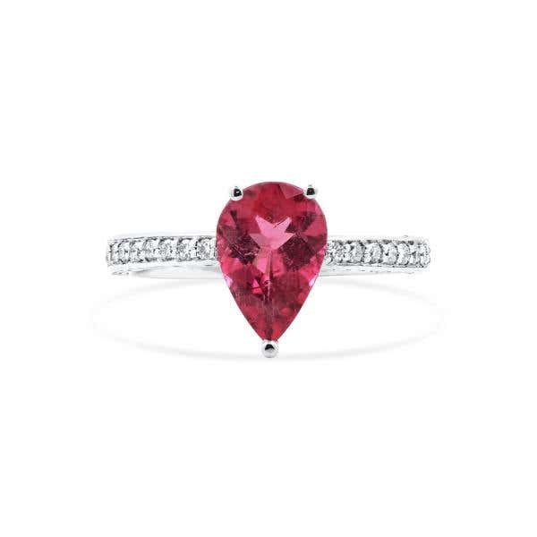 Pink Tourmaline And Diamond Ring, 1.88 Ct. (2.30 Ct. TW), Pear Shape