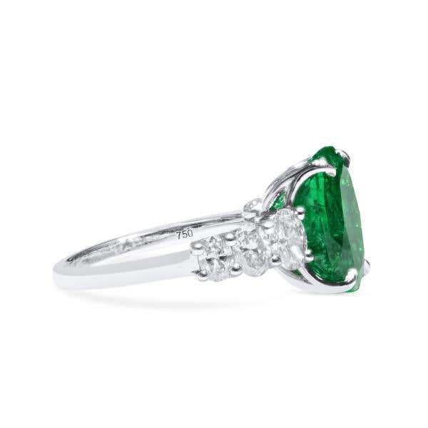 Green Colombian Emerald And Diamond Ring, 4.41 Ct. (5.56 Ct. TW), GRS2021-118012