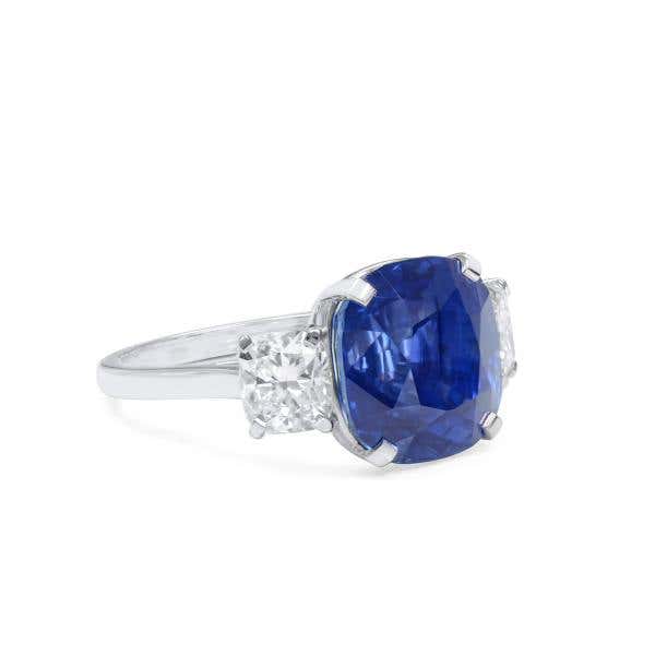 Royal Blue Sapphire Ring, 13.04 Ct. (15.06 Ct. TW), Cushion Shape, JCRG01122005